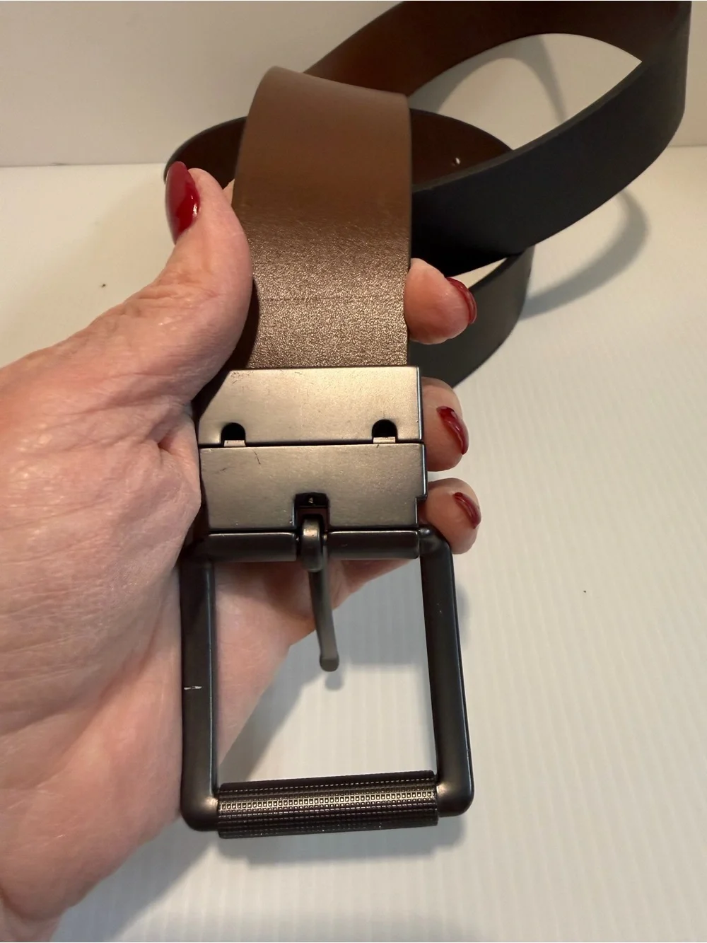 Timberland Men's Reversible Black/Brown Leather Belt 36